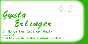 gyula erlinger business card